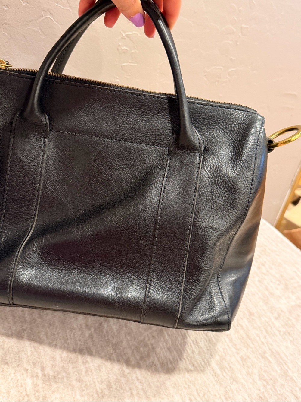 Madewell Black Leather Satchel Bag #401 - Picture 6 of 16